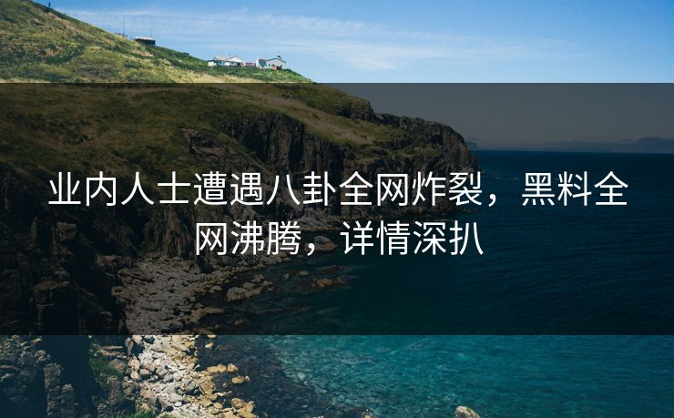 业内人士遭遇八卦全网炸裂，黑料全网沸腾，详情深扒